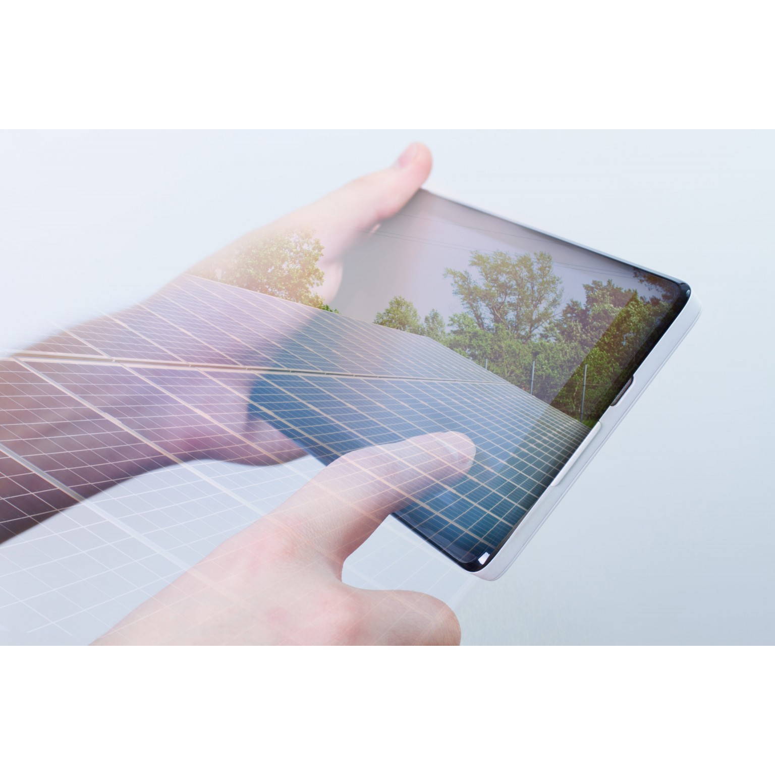 double-exposure-hand-holding-digital-tablet-solar-panels-on-screen1